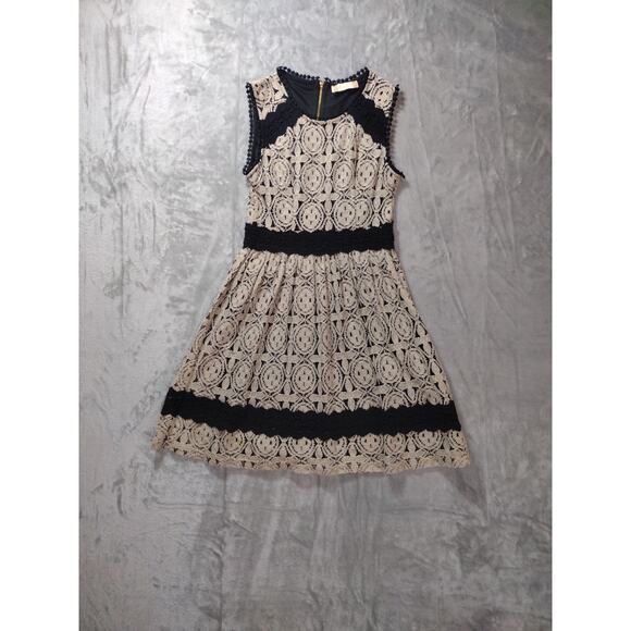 Altar'd State Lace Black Beige Trim Dress Sz Extra Small - Picture 1 of 6